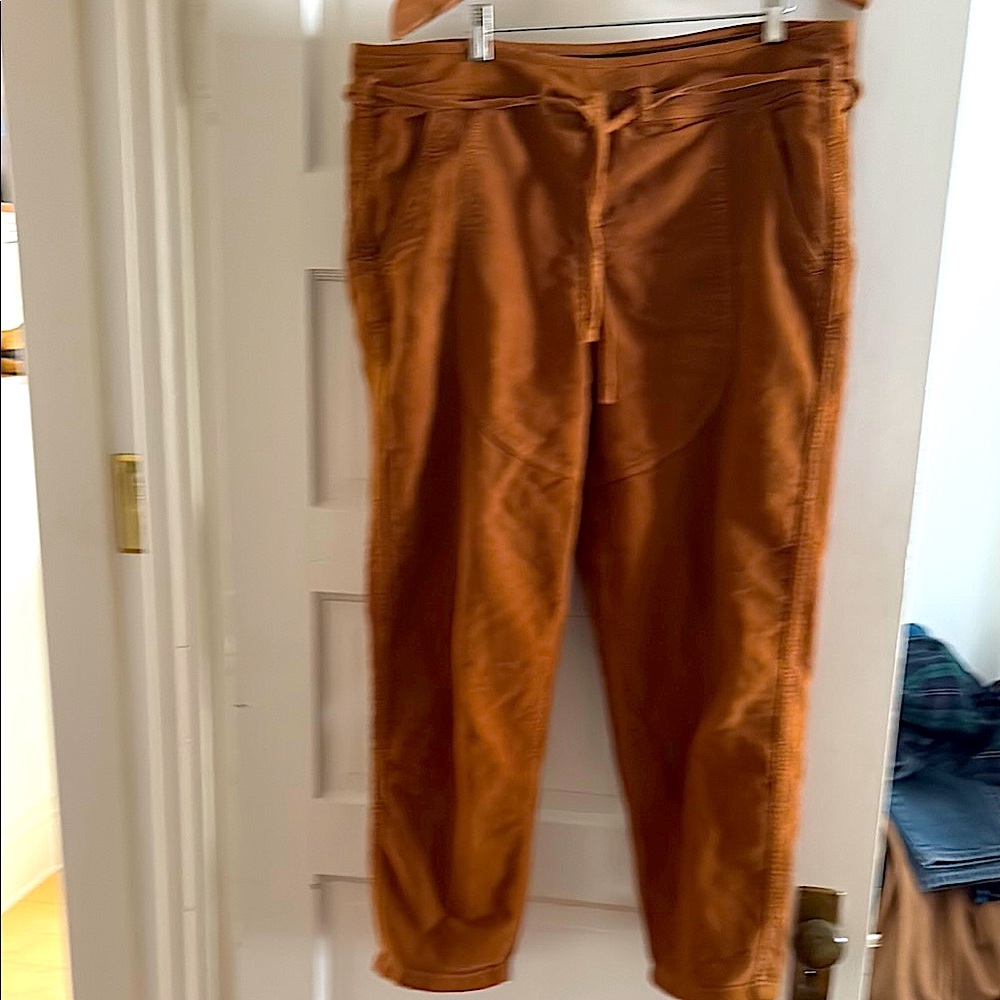 Ulla Johnson sueded cotton brown tied pants